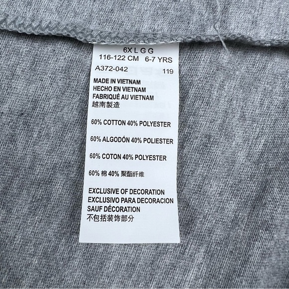 Nike Little Girls Just Don’t Quit Graphic Tee Heather Grey Purple - Size 6X - Picture 7 of 7